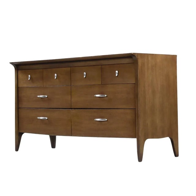 John Van Koert Drexel Profile K4 Low Dresser With Matching Mirror For Sale - Image 6 of 15