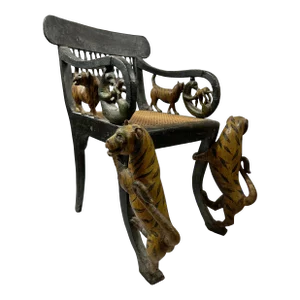 Anglo - Indian Animal Carved Regency Chair