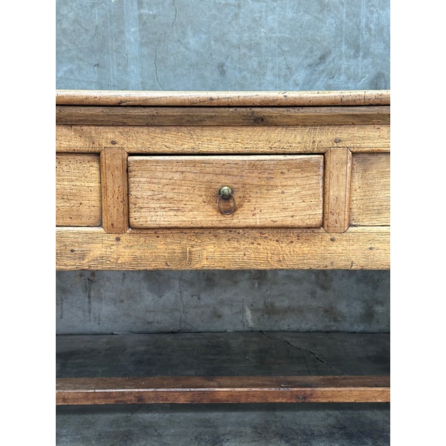 Mid 19th Century 19th C French Draper’s Table Farmhouse Harvest Work Table 83” For Sale - Image 5 of 18