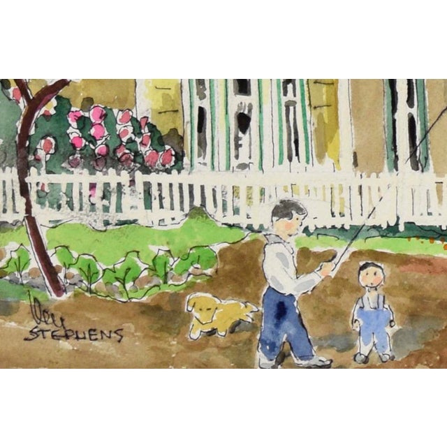 "Salinas Mayor's House" - Original Watercolor Landscape on Paper by Ken L Stephens For Sale - Image 4 of 8
