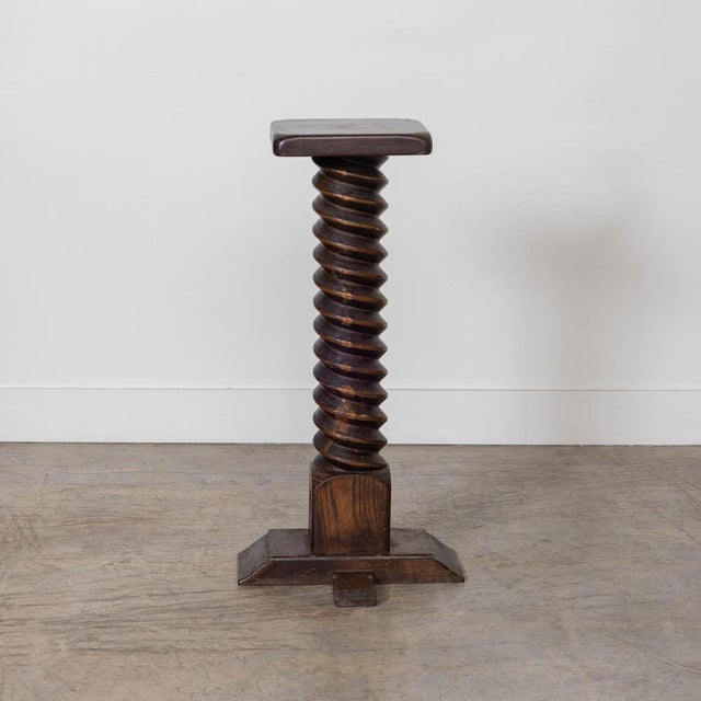1940s French Twisted Wood Pedestal Table For Sale In Los Angeles - Image 6 of 12