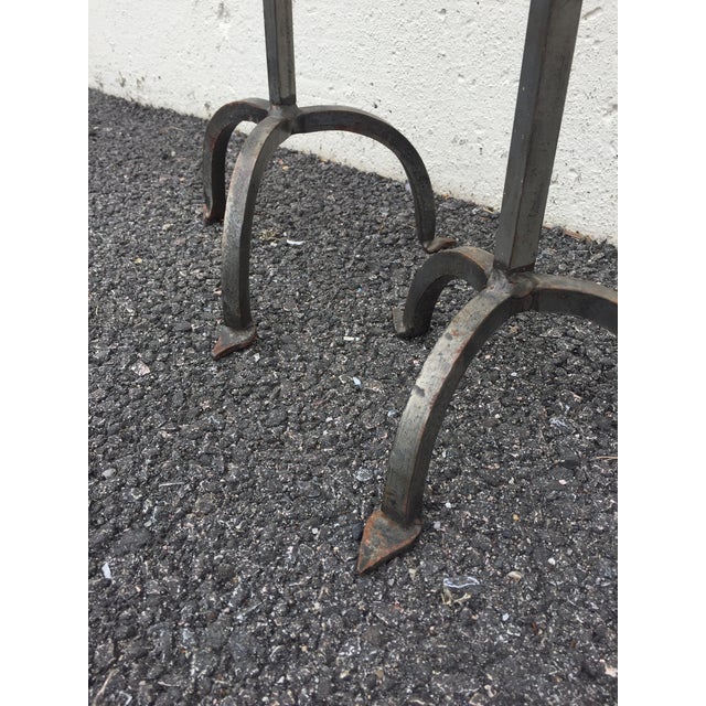 Hand Forged Steel Floor Stand Candle Holders A Pair