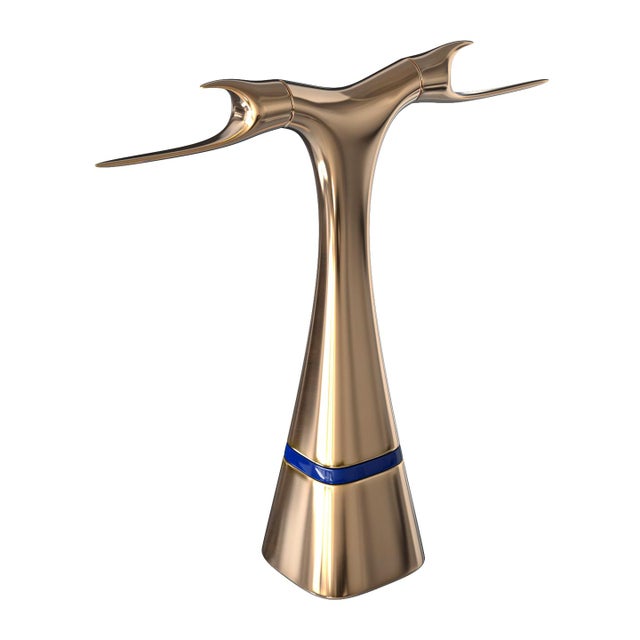 "Pagina" Umbrella Stand with Bronze, Stainless Steel Detail, Handcrafted Bizimyer Furniture. Unmatched. Unrivalled....