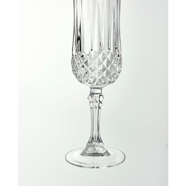 1990s 1990s Cristal D’Arques “Longchamp” Crystal Fluted Champagne Glasses - Set of 12 For Sale - Image 5 of 5