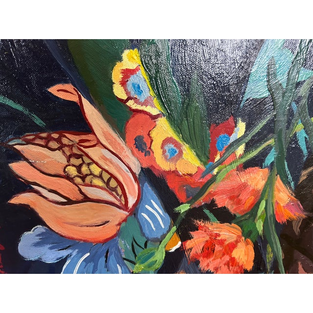 Teal 1980s Large Contemporary Still Life Painting For Sale - Image 8 of 10