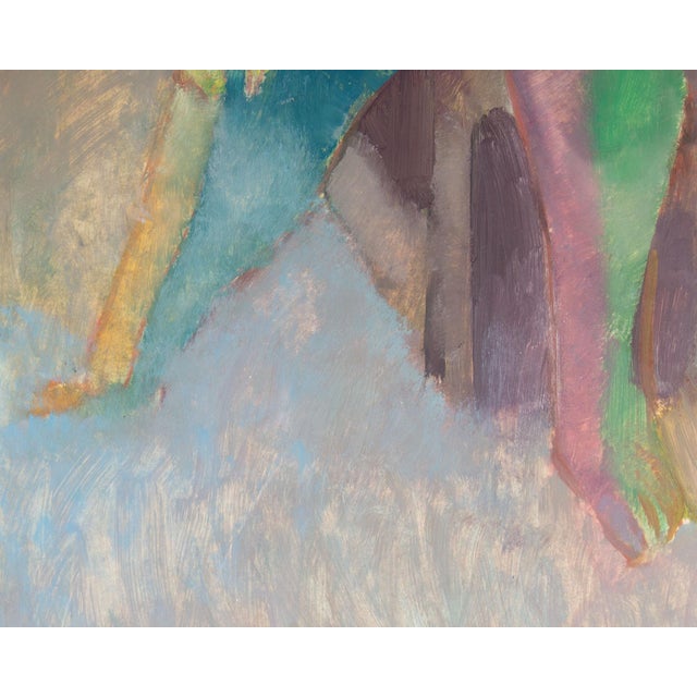 1960s Oil on Paper Abstract Painting by Walter Stomps For Sale - Image 5 of 9