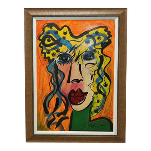 "Paris Lady Flowers for You" Titled Peter Keil Painting
