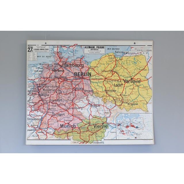 Germany Map in paper, 1960s For Sale - Image 4 of 4