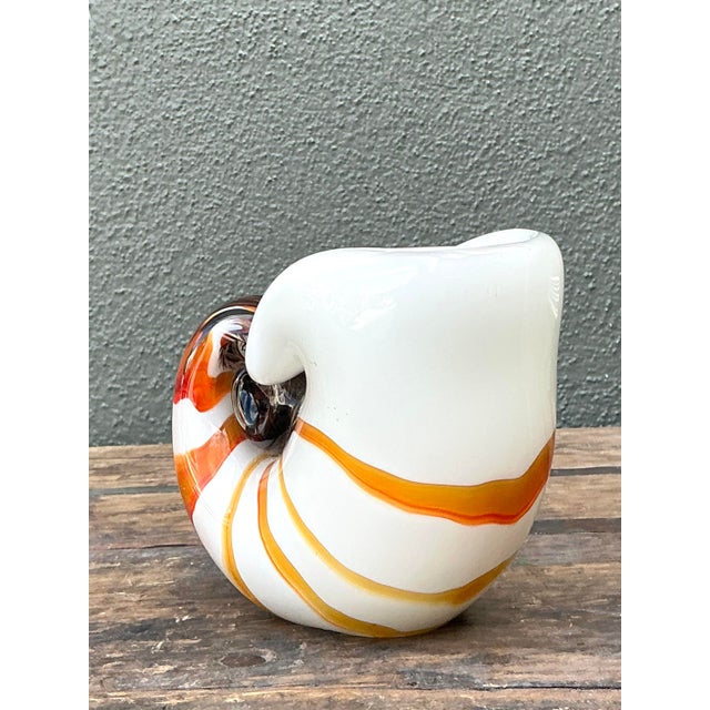 Glass Vintage a Italian Murano Glass Nautilus Shell For Sale - Image 7 of 12