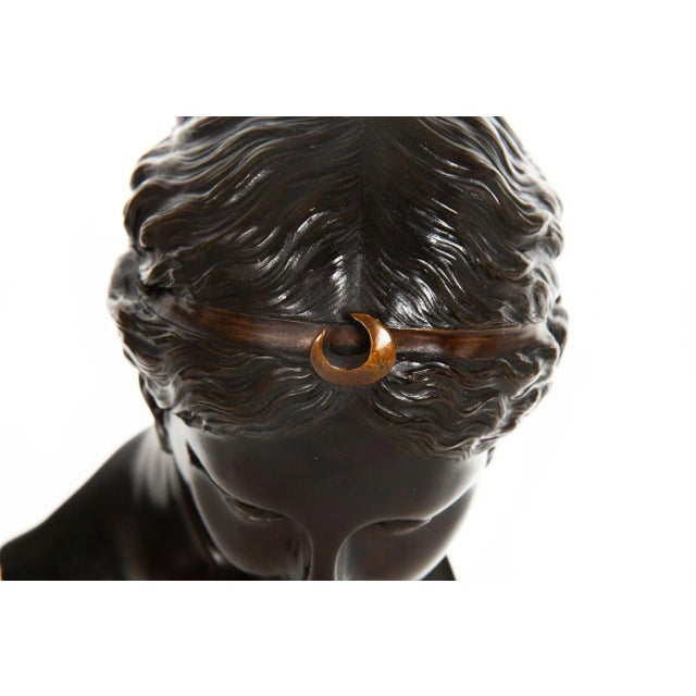 Italian Grand Tour Bronze Sculpture Bust of Diana by Del Nerro Foundry For Sale - Image 12 of 18