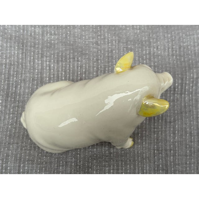 Vintage Irish Belleek Porcelain Pig For Sale - Image 9 of 13