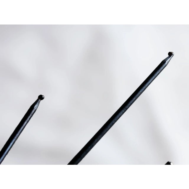 Mid-Century Modern Starburst Iron Mirror - Vintage For Sale - Image 3 of 10