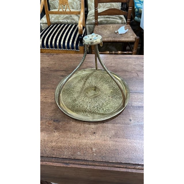 Vintage Brass Turkish Tea Set With Tray & Glasses For Sale - Image 4 of 9