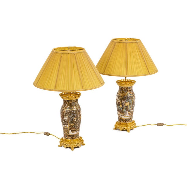 Satsuma Earthenware and Gilt Bronze Lamps, 1880s For Sale - Image 12 of 12