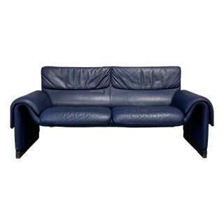 Vintage DS2011 Sofa in Blue Leather from de Sede, 1990s For Sale