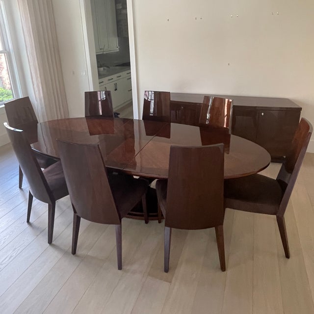 Contemporary Italian Oval Dining Table & 8 Chairs Chairish