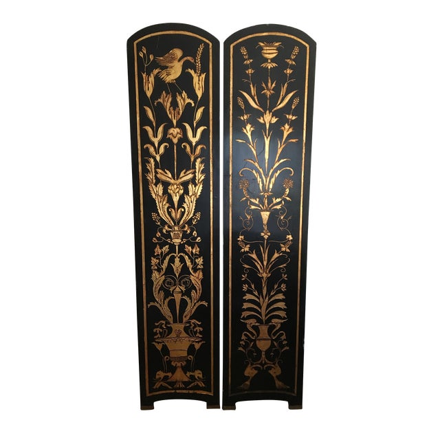 1960s Wood Panel Chinoiserie Rooms Divider Screens- Set of 2 For Sale