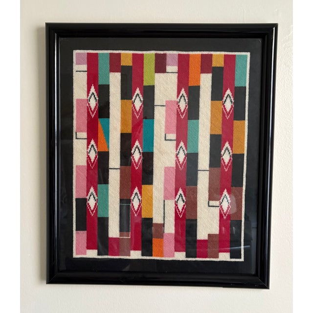 Abstract Vintage Needlepoint Tapestry For Sale - Image 3 of 8