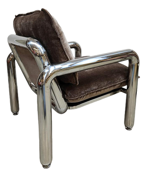Chrome Armchair in Velvet Brown by Hkliving