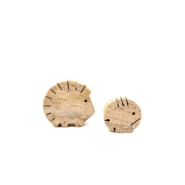 Travertine Figures Porcupine and Fish by Fratelli Mannelli, Italy, 1970s, Set of 2 For Sale - Image 13 of 15