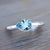 Natural Aquamarine Ring 6.5 14k W Gold 1.37 TCW Certified For Sale - Image 12 of 12