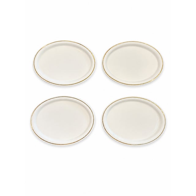 Vintage Ironstone Oval Petite Serving Platters With Gold Rim - Set of 4 For Sale In San Diego - Image 6 of 6