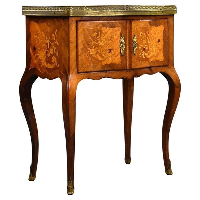 French Marquetry Side Cabinet, 1870s For Sale - Image 12 of 12