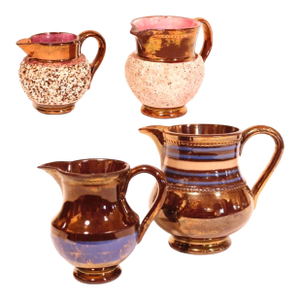 Small Lustre Ware English Cream Pitchers- Group of Four