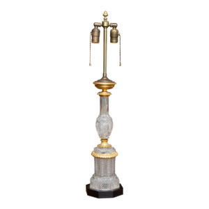 Early 20th Century Austrian Gilt Bronze Cut Crystal Lamp