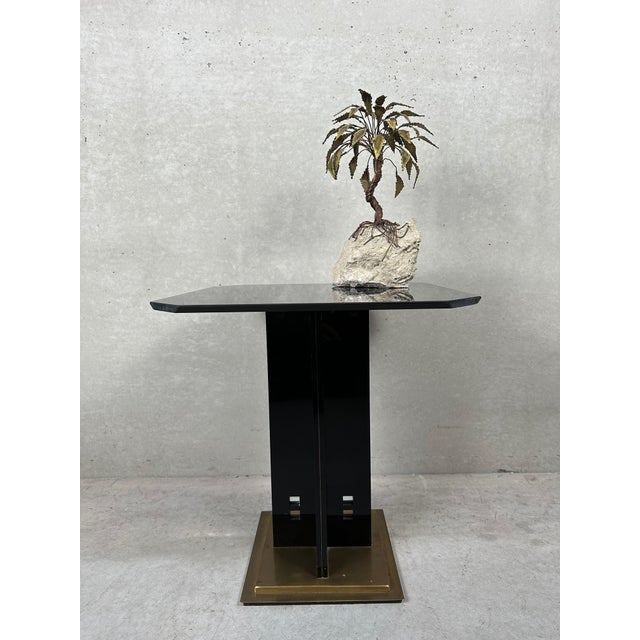 Hollywood Regency Side Table in Black and Gold For Sale - Image 10 of 10
