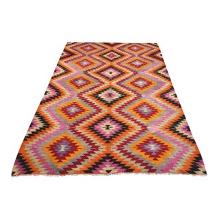 Vintage Turkish Kilim Rug - 71" X 111" For Sale