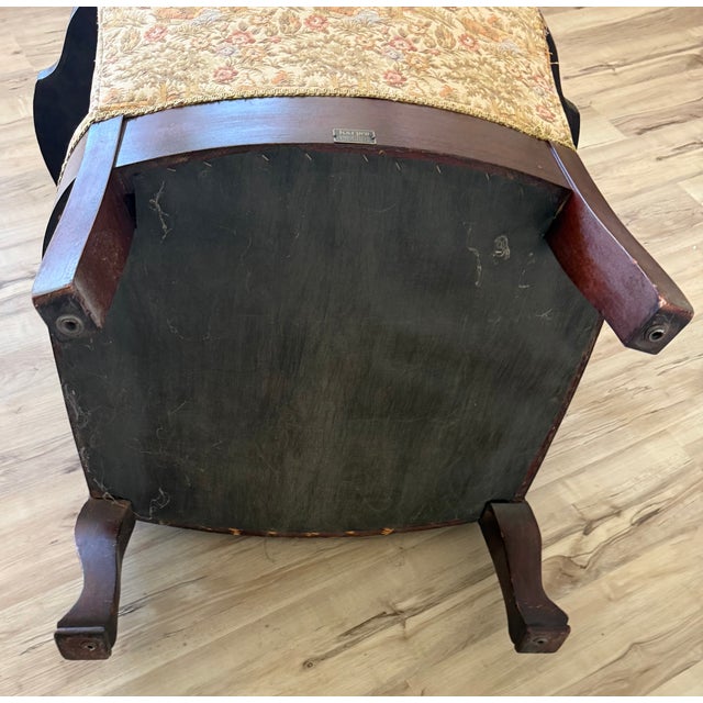 Almond 1930s Solid Mahogany Karpen Brothers Chippendale Armchair For Sale - Image 8 of 13