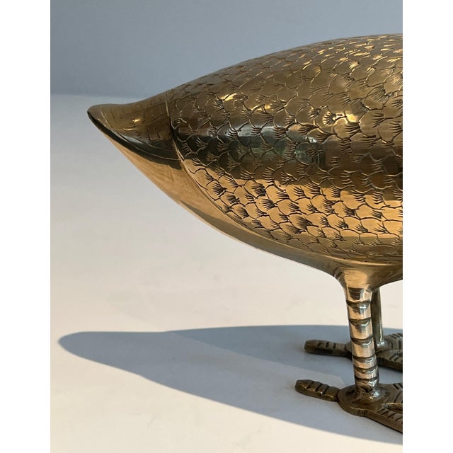 Brass 1970s Decorative brass sculpture representing a duck For Sale - Image 8 of 12