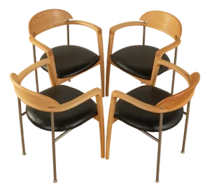 Vintage Dining Chairs in Cherry, Set of 4