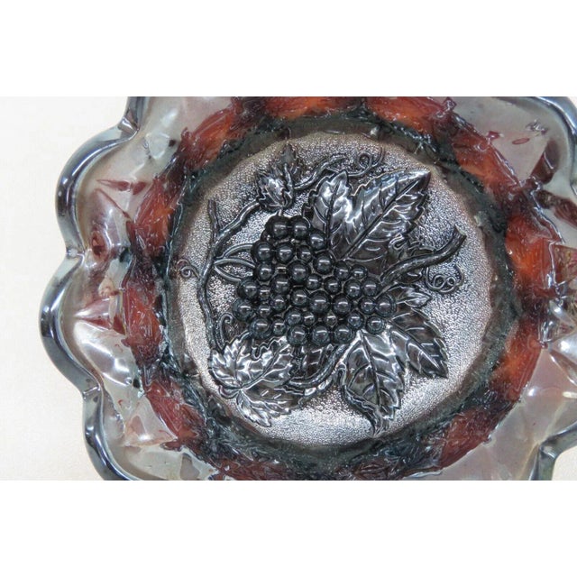 American Imperial Purple Carnival Glass Grape Berry Bowl Dish For Sale - Image 3 of 12