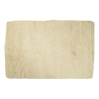 Rya Rug in Natural White Wool by Blekinge Rya, Sweden, 1960s For Sale