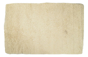 Rya Rug in Natural White Wool by Blekinge Rya, Sweden, 1960s