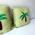 Mid-Century Modern Palm Tree Grasscloth and Bamboo Fringe Throw Pillows – A Pair For Sale - Image 3 of 6