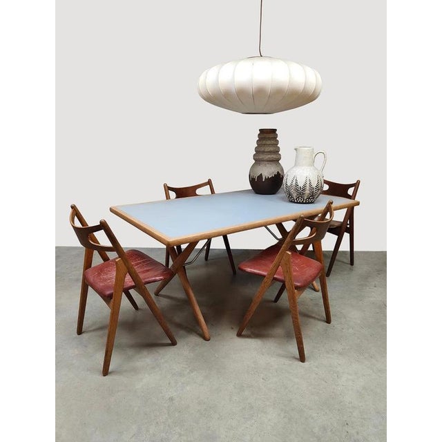 Vintage Sawhorse AT303 Dining Table by Hans J. Wegner for Andreas Tuck, 1960s For Sale - Image 3 of 9