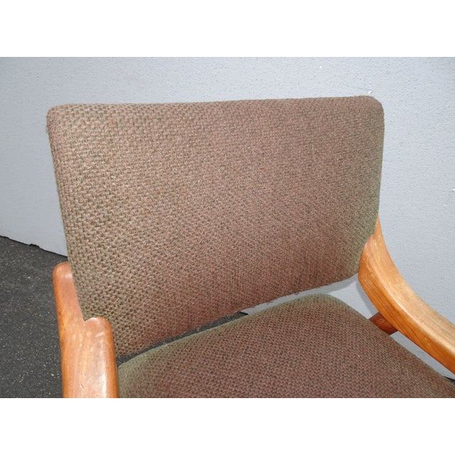 1970s Vintage Danish Mid Century Modern Solid Wood Accent Chair For Sale - Image 5 of 13