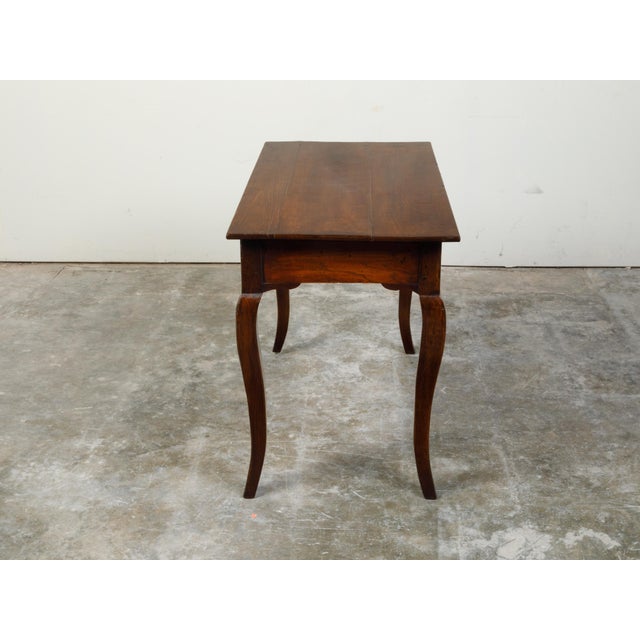 French Louis XV Style 19th Century Walnut Desk with Drawers and Cabriole Legs For Sale - Image 11 of 12