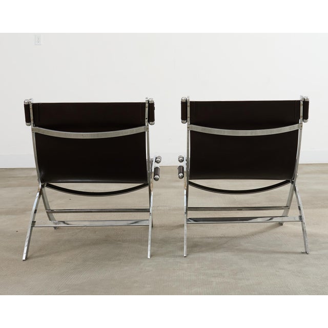 Pair of Antonio Citterio Flor Flexform Timeless Scissor Chairs For Sale - Image 11 of 12