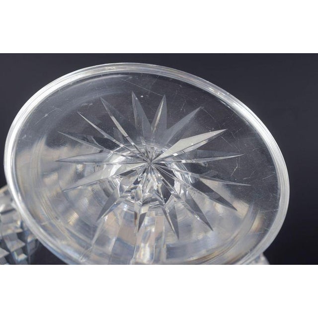 Faceted Compote in Clear Crystal Glass with Star-Patterned Rim, 1930s For Sale - Image 4 of 5