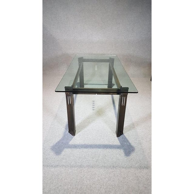 Rare dining set, Galaxy Table and chairs, with exclusive upholstering, designed by Umberto Asnago - Giorgetti. 1980s...