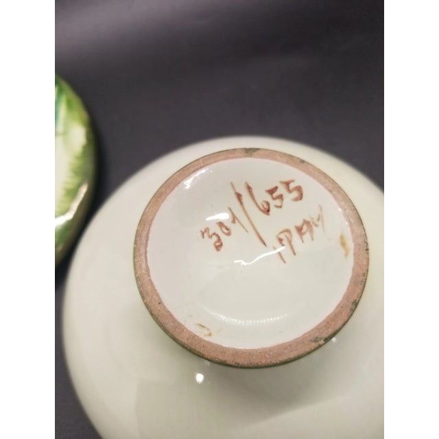 Ceramic Vintage Handpainted Trinket Numbered Candy Dish, Italy For Sale - Image 7 of 8