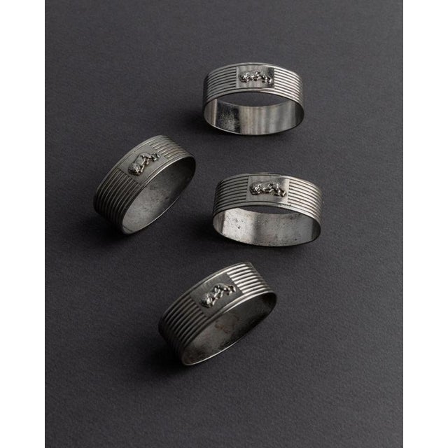 Vintage Silver-Plated Napkin Rings, 1960s, Set of 4 For Sale - Image 6 of 11