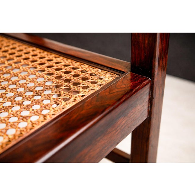 Wood Brazilian Modern Pair of Armchairs in Hardwood & Cane, Unknown, 1960s For Sale - Image 7 of 10