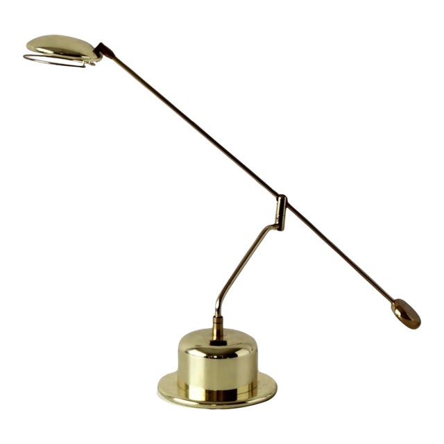 Bankamp Leuchten G Style Large Brass Metal Swing Arm Table Light Vintage For Sale