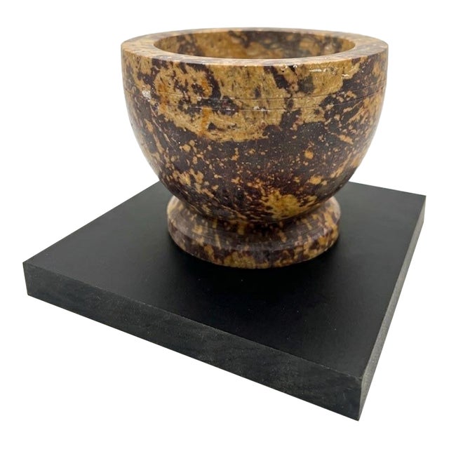 Grand Toiur Style Classical Carved Soapstone Ritual Chalice on the Ebony Base For Sale