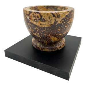 Grand Toiur Style Classical Carved Soapstone Ritual Chalice on the Ebony Base